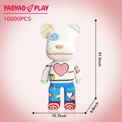 Heart Patchwork Big Bear Plastic Building Blocks