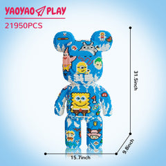 Large Sticker Graffiti Bear Building Block Set