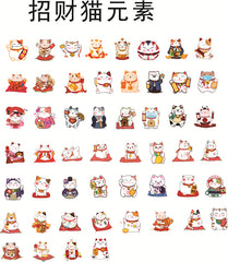 DIY Maneki-neko Elements Acrylic Figurines Kit for Kids - Customizable Anime Characters