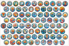 DIY Glass Marine Creature Acrylic Figurines Kit for Kids - Customizable Anime Characters