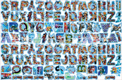 DIY Letters With Colorful Borders Acrylic Figurines Kit for Kids - Customizable Anime Characters