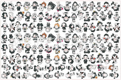 DIY Chanel Style Skullpanda Acrylic Figurines Kit for Kids - Customizable Anime Characters