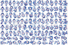 DIY Blue And White Skullpanda Porcelain Acrylic Figurines Kit for Kids - Customizable Anime Characters