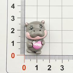DIY Quirky Hippo Charms Accessories – Customizable Phone Case, Hairpin, Fridge Magnet & Keychain Set