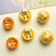 DIY Cat Food Play Egg Tart Charms Accessories – Customizable Phone Case, Hairpin, Fridge Magnet & Keychain Set