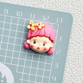 DIY Glossy Girl Head Charms Accessories – Customizable Phone Case, Hairpin, Fridge Magnet & Keychain Set