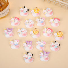 DIY Animal Little Swan Charms Accessories – Customizable Phone Case, Hairpin, Fridge Magnet & Keychain Set