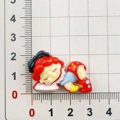 DIY Cartoon Girl In Costume Sleeping With Eyes Closed Charms Accessories – Customizable Phone Case, Hairpin, Fridge Magnet & Keychain Set