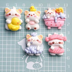 DIY Cute Little Cat Charms Accessories – Customizable Phone Case, Hairpin, Fridge Magnet & Keychain Set