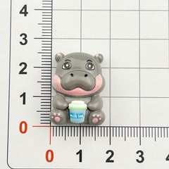 DIY Quirky Hippo Charms Accessories – Customizable Phone Case, Hairpin, Fridge Magnet & Keychain Set