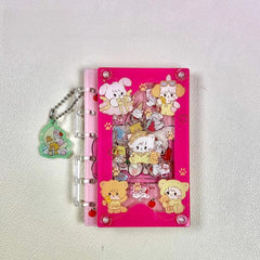 DIY Pink Mikko Acrylic Shaky Notebook - Customizable with Trendy & Anime IP Characters