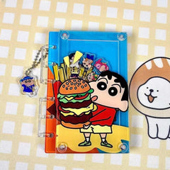 DIY Hamburger Crayon Shinchan Acrylic Shaky Notebook - Customizable with Trendy & Anime IP Characters