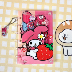 DIY Sanrio Strawberry Mimilody Acrylic Shaky Notebook - Customizable with Trendy & Anime IP Characters