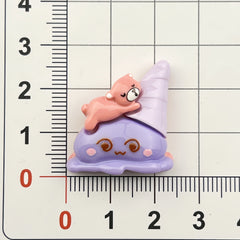 DIY Cartoon Bear Conch Charms Accessories – Customizable Phone Case, Hairpin, Fridge Magnet & Keychain Set