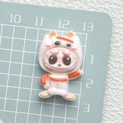 DIY Three-Eyed Red Bear Charms Accessories – Customizable Phone Case, Hairpin, Fridge Magnet & Keychain Set