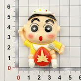 DIY Cone Shin-chan Charms Accessories – Customizable Phone Case, Hairpin, Fridge Magnet & Keychain Set