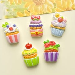 DIY Food Play Fruit Cake Charms Accessories – Customizable Phone Case, Hairpin, Fridge Magnet & Keychain Set