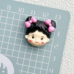 DIY Glossy Girl Head Charms Accessories – Customizable Phone Case, Hairpin, Fridge Magnet & Keychain Set