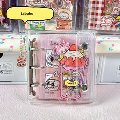 DIY Strawberry Ice Cream Labubu Acrylic Shaky Notebook - Customizable with Trendy & Anime IP Characters