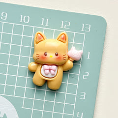 DIY Glossy Space Cat Charms Accessories – Customizable Phone Case, Hairpin, Fridge Magnet & Keychain Set