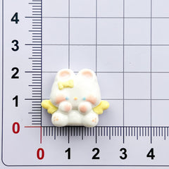 DIY Small Glossy Angel Bunny Charms Accessories – Customizable Phone Case, Hairpin, Fridge Magnet & Keychain Set