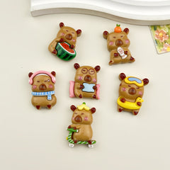 DIY Capybara Charms Accessories – Customizable Phone Case, Hairpin, Fridge Magnet & Keychain Set