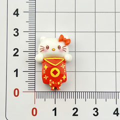 DIY New Year Cartoon Little Ou Charms Accessories – Customizable Phone Case, Hairpin, Fridge Magnet & Keychain Set