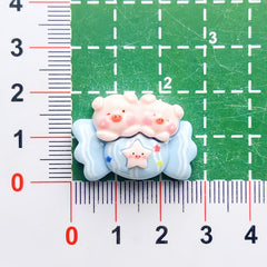 DIY Food Play Pink Sweet Dessert Pig Charms Accessories – Customizable Phone Case, Hairpin, Fridge Magnet & Keychain Set