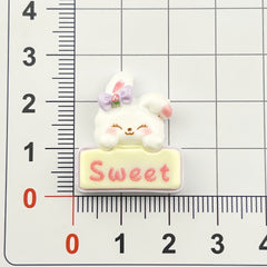 DIY Purple Sign White Rabbit Charms Accessories – Customizable Phone Case, Hairpin, Fridge Magnet & Keychain Set