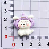 DIY Multicolor Hat Little White Dog Charms Accessories – Customizable Phone Case, Hairpin, Fridge Magnet & Keychain Set