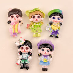 DIY Big-eyed Girl Charms Accessories – Customizable Phone Case, Hairpin, Fridge Magnet & Keychain Set