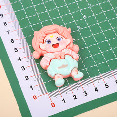 DIY Large Cartoon Glossy Beautiful Girl Charms Accessories – Customizable Phone Case, Hairpin, Fridge Magnet & Keychain Set