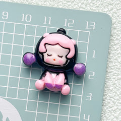 DIY Curly Hair Boy Charms Accessories – Customizable Phone Case, Hairpin, Fridge Magnet & Keychain Set