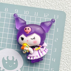 DIY Large Luminous Glossy Purple Rice Charms Accessories – Customizable Phone Case, Hairpin, Fridge Magnet & Keychain Set