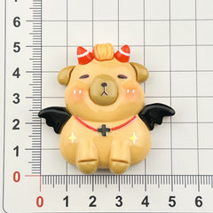 DIY Cartoon Halloween Capy Charms Accessories – Customizable Phone Case, Hairpin, Fridge Magnet & Keychain Set