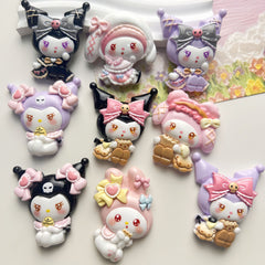 DIY Cute Cartoon Charms Accessories – Customizable Phone Case, Hairpin, Fridge Magnet & Keychain Set