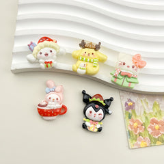DIY Christmas Sanrio Charms Accessories – Customizable Phone Case, Hairpin, Fridge Magnet & Keychain Set