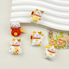 DIY Cute Lucky Cat Charms Accessories – Customizable Phone Case, Hairpin, Fridge Magnet & Keychain Set