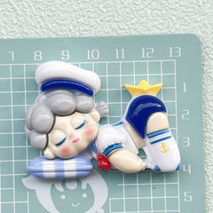 DIY Cartoon Cute Sleeping Girl Charms Accessories – Customizable Phone Case, Hairpin, Fridge Magnet & Keychain Set