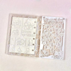 DIY Clear White Kitty Acrylic Shaky Notebook - Customizable with Trendy & Anime IP Characters