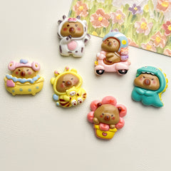 DIY Bath Capy Charms Accessories – Customizable Phone Case, Hairpin, Fridge Magnet & Keychain Set