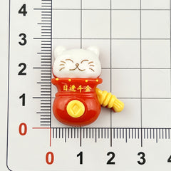 DIY Cute Lucky Cat Charms Accessories – Customizable Phone Case, Hairpin, Fridge Magnet & Keychain Set