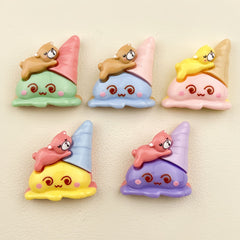 DIY Cartoon Bear Conch Charms Accessories – Customizable Phone Case, Hairpin, Fridge Magnet & Keychain Set