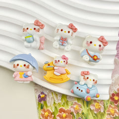 DIY Park Kitten Charms Accessories – Customizable Phone Case, Hairpin, Fridge Magnet & Keychain Set