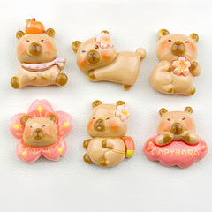 DIY Flower Letter Plate Capi Charms Accessories – Customizable Phone Case, Hairpin, Fridge Magnet & Keychain Set