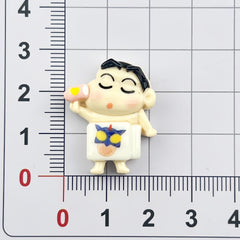 DIY Panda Shin-chan Costume Charms Accessories – Customizable Phone Case, Hairpin, Fridge Magnet & Keychain Set