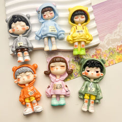 DIY Hoodie Dora Charms Accessories – Customizable Phone Case, Hairpin, Fridge Magnet & Keychain Set