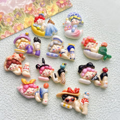 DIY Sleeping Mermaid Charms Accessories – Customizable Phone Case, Hairpin, Fridge Magnet & Keychain Set