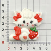 DIY Strawberry Cat Charms Accessories – Customizable Phone Case, Hairpin, Fridge Magnet & Keychain Set