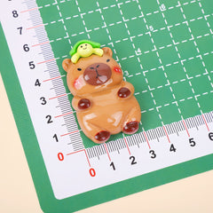 DIY Cute Cartoon Glossy Capybara Charms Accessories – Customizable Phone Case, Hairpin, Fridge Magnet & Keychain Set